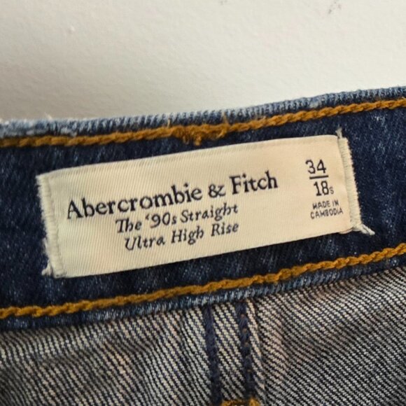 Abercrombie & Fitch jeans straight ultra high rise size 34 / 18s - Picture 2 of 4